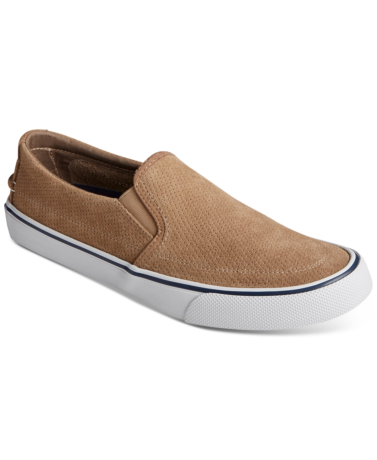 SPERRY MEN'S STRIPER II TWIN GORE PERFORATED SUEDE SLIP-ON SNEAKERS MEN'S SHOES
