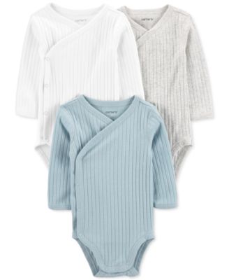 Photo 1 of SIZE 24M - Carter's Baby Boys Side Snap Long Sleeved Bodysuits, Pack of 3