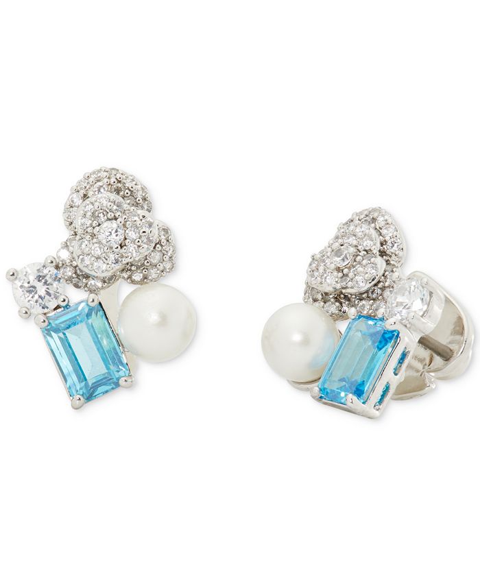 Kate spade pearl shop and diamond earrings
