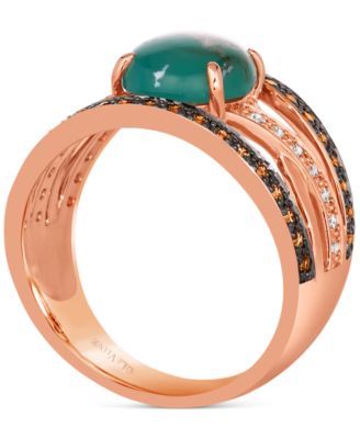Aquaprase Candy & Diamond (3/8 ct. t.w.) Openwork Statement Ring in 14k Rose Gold