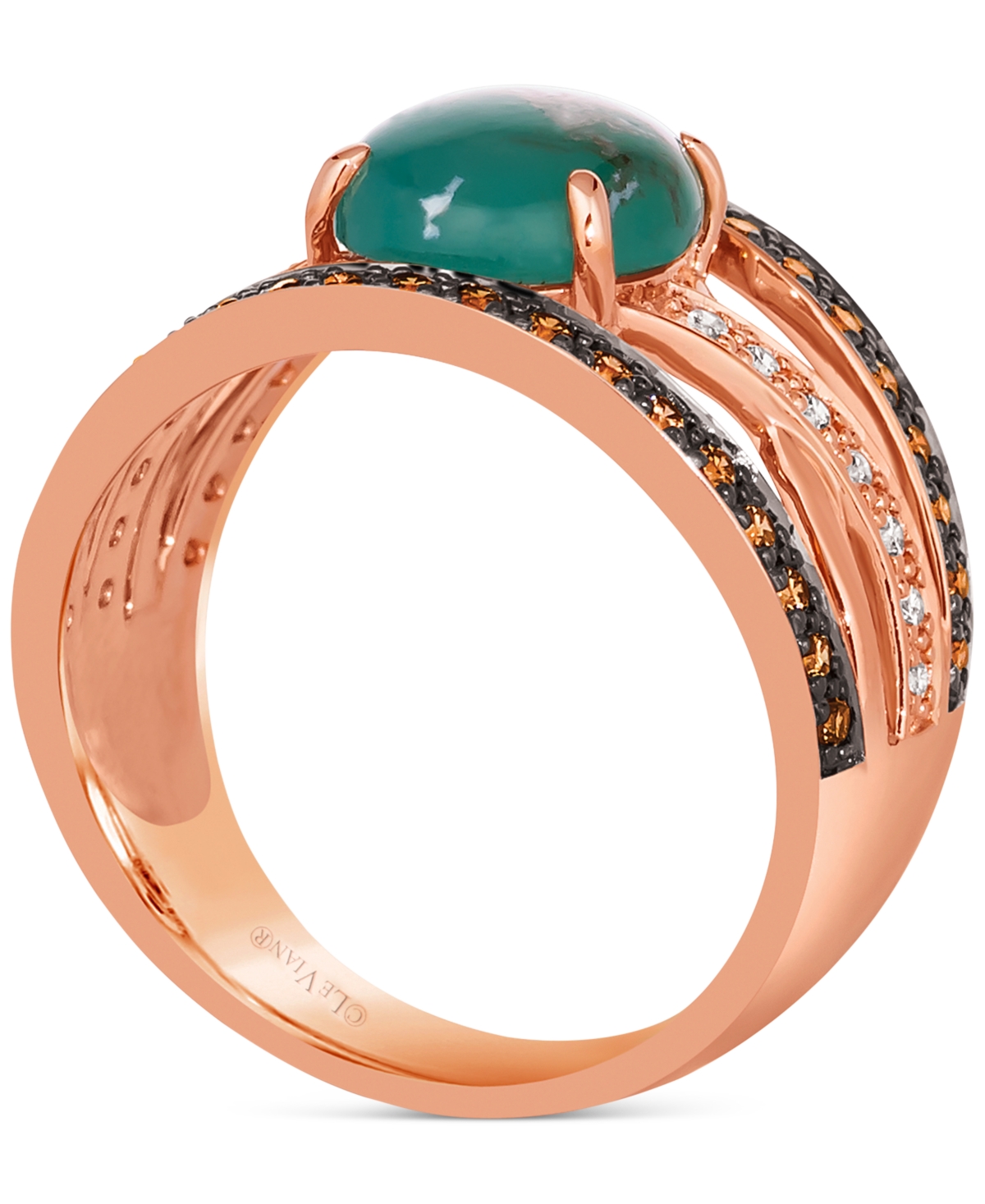 Le Vian Aquaprase Candy & Diamond (3/8 ct. t.w.) Openwork Statement Ring in 14k- Rose Gold