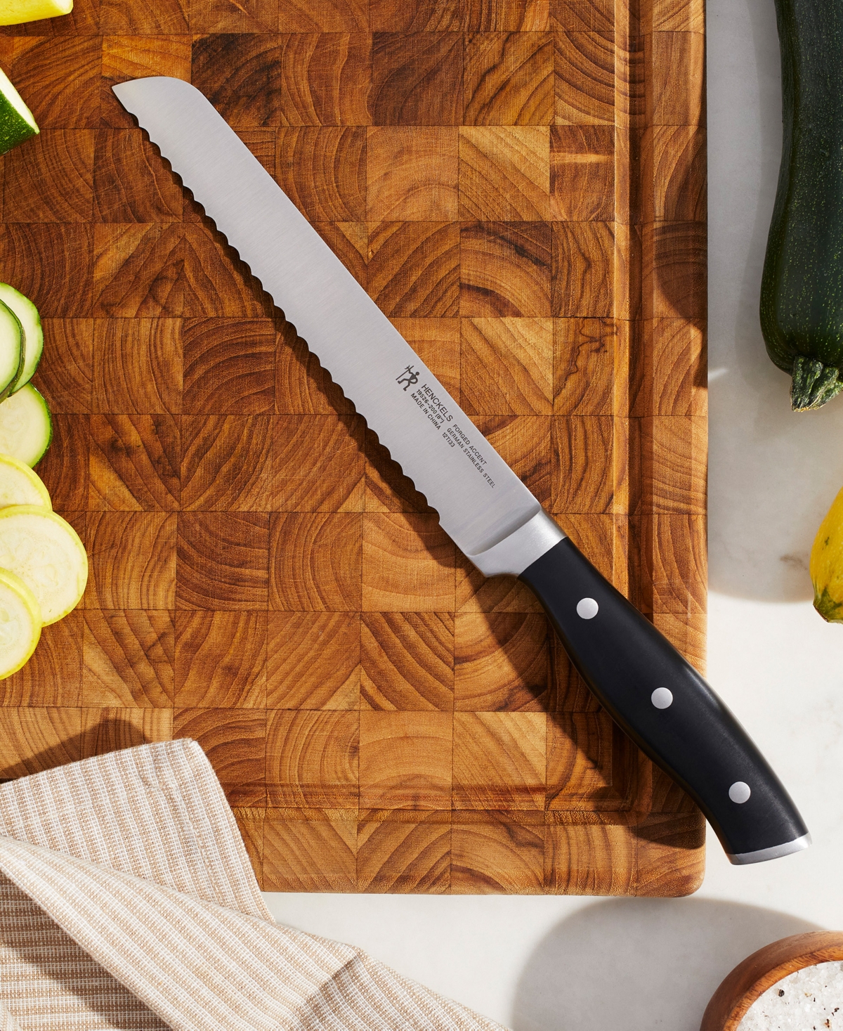 Henckels Forged Accent Bread Knife - Stainless Steel Blade and Black Handle