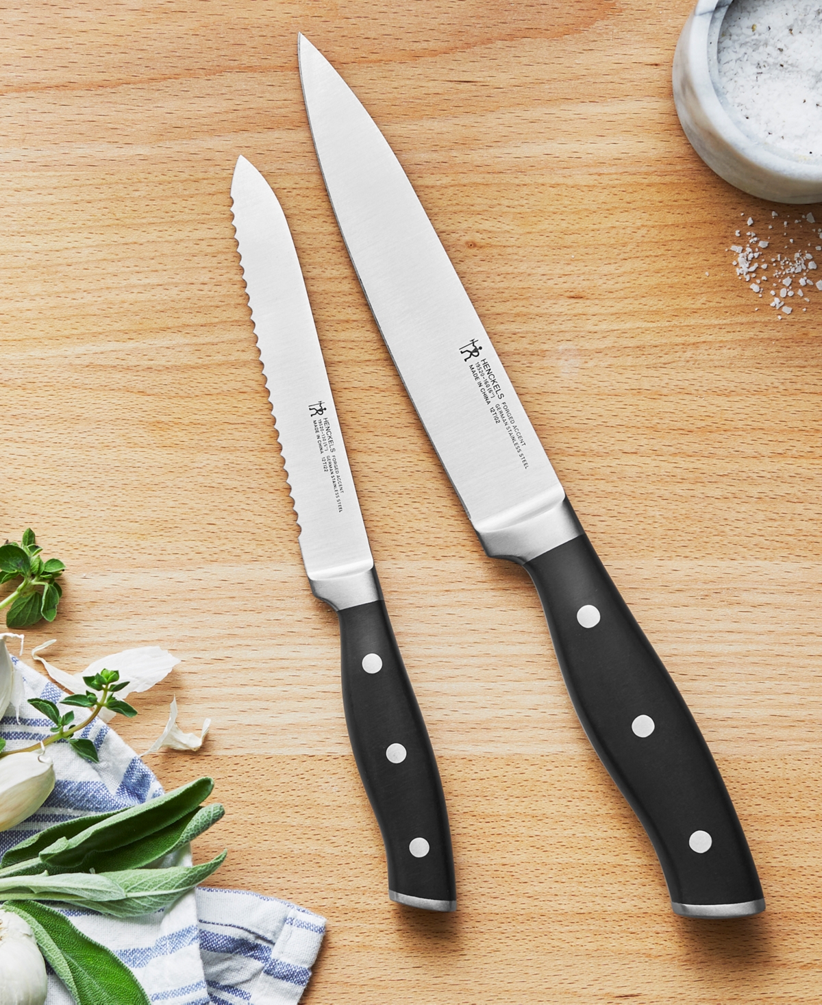 Henckels Forged Accent 2 Piece Utility Set - Stainless Steel Blade and Black Handle