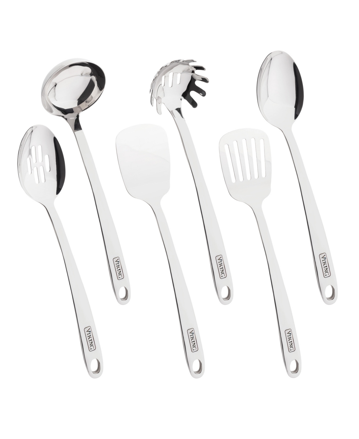 Viking 6 Piece Forged Utensil Set In Silver Tone