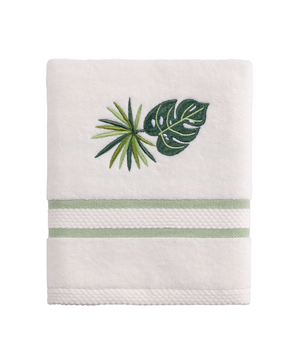 Avanti Viva Palm Decorative Hand Towel Bedding In White