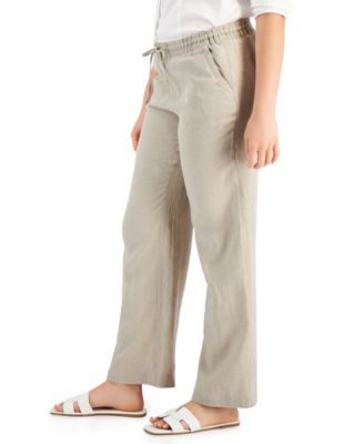 Petite 100% Linen Drawstring Pants, Created for Macy's