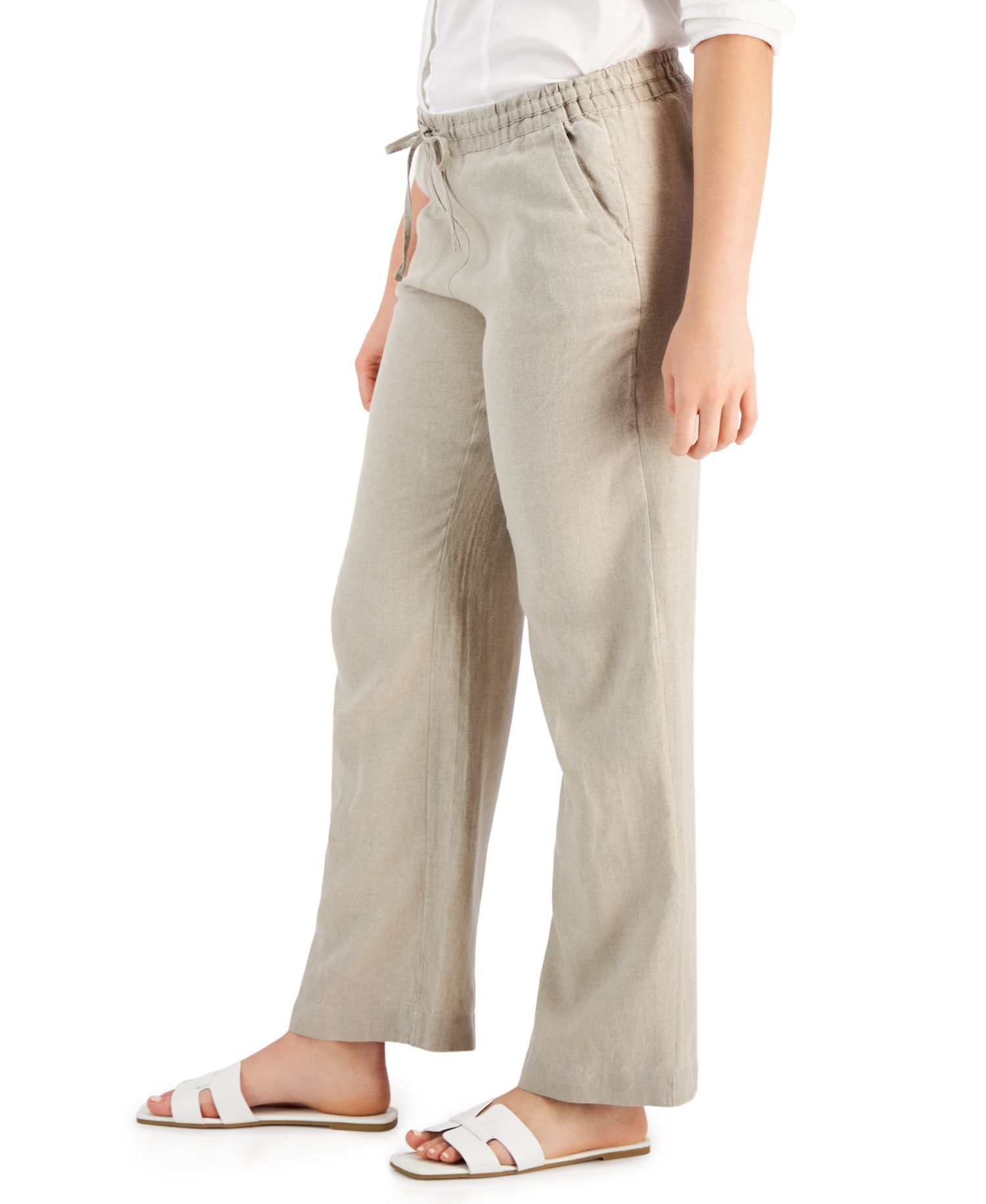 Women's 100% Linen Drawstring Pants