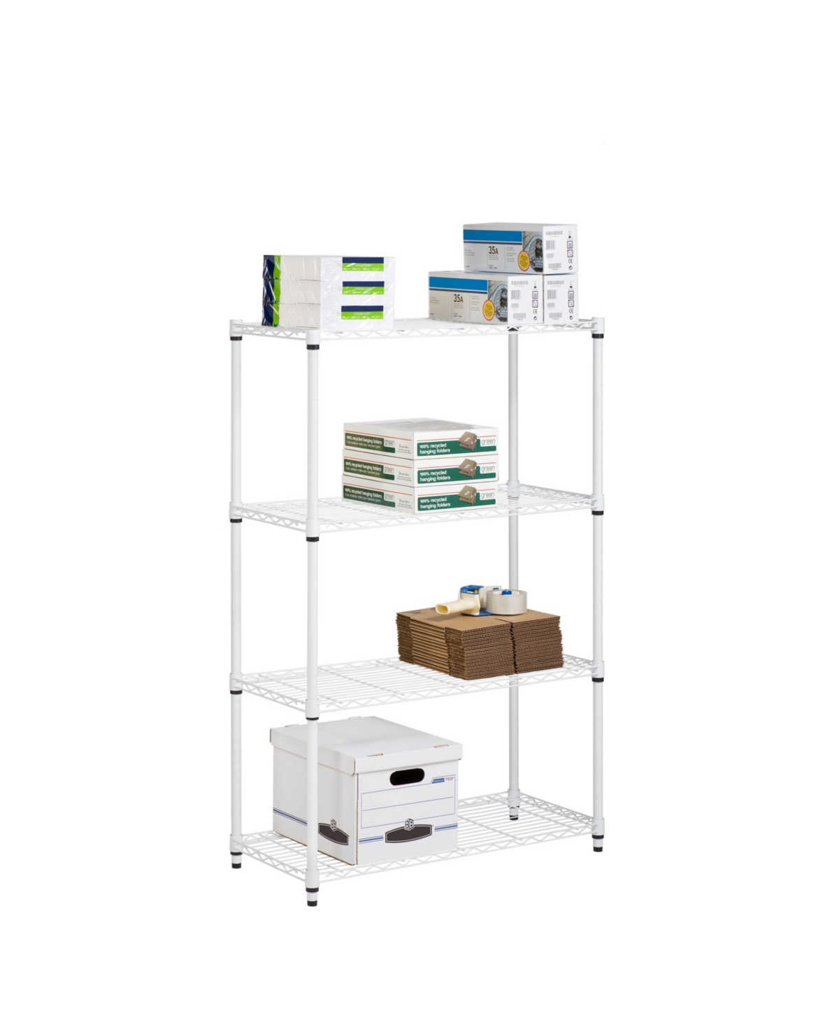 Shop Honey Can Do Heavy Duty 4 Tier Adjustable Shelving Unit In White