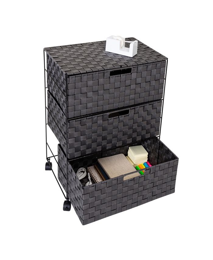 Honey Can Do 3 Drawer Woven with Wheels Home Office Organizer Macy's