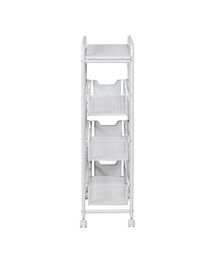 Honey Can Do 4 Tier Slim Rolling Cart with Drawers Macy's