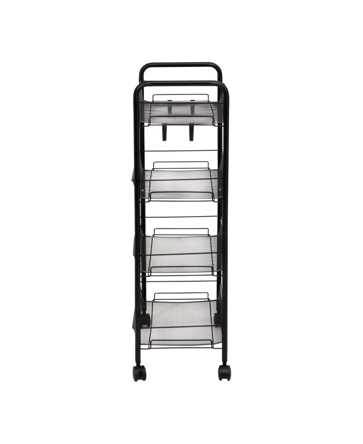 Shop Honey Can Do Metal Rolling 4 Tier Cart With Trays In Black