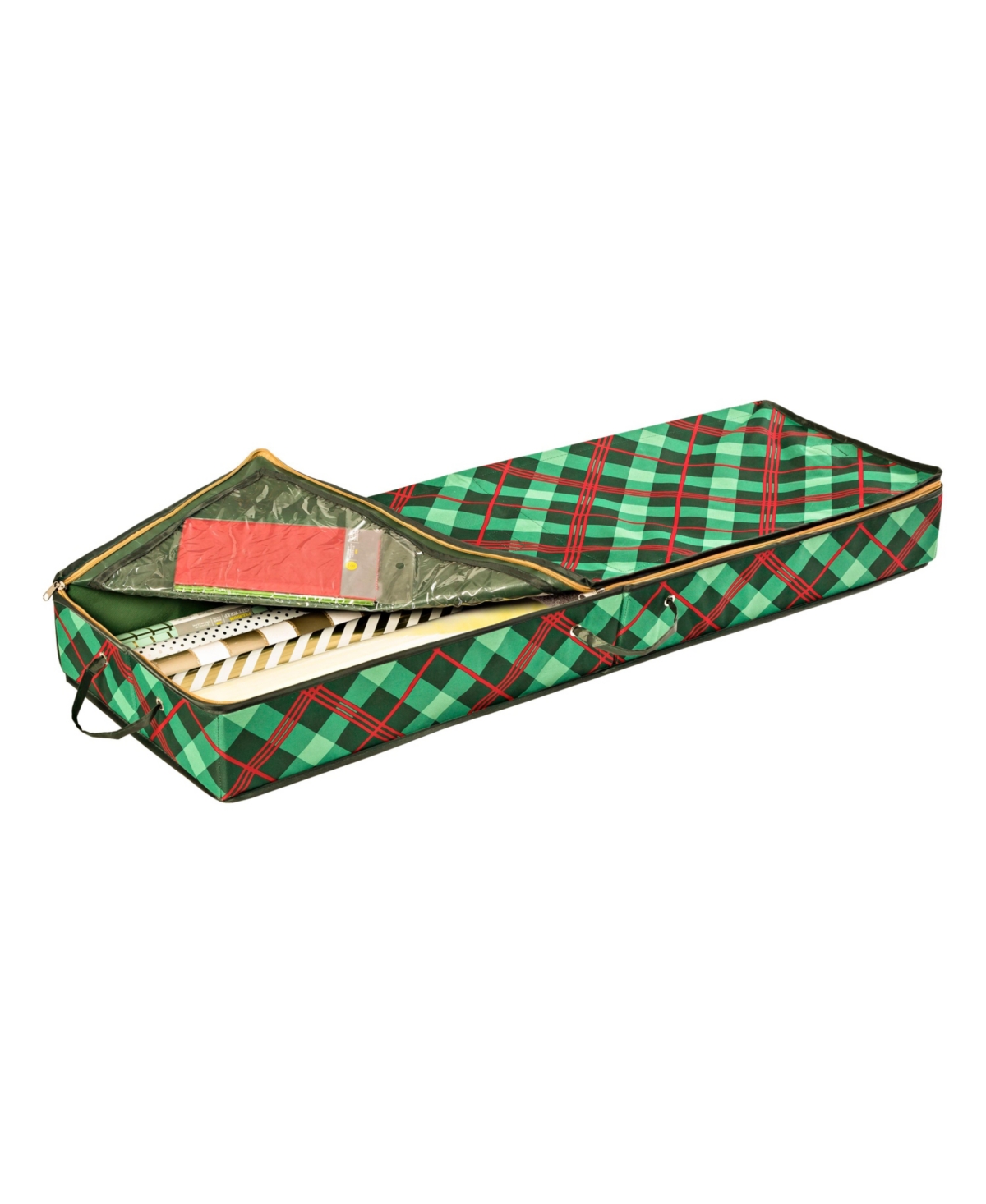 Honey Can Do Plaid Gift Wrap Organizer In Red