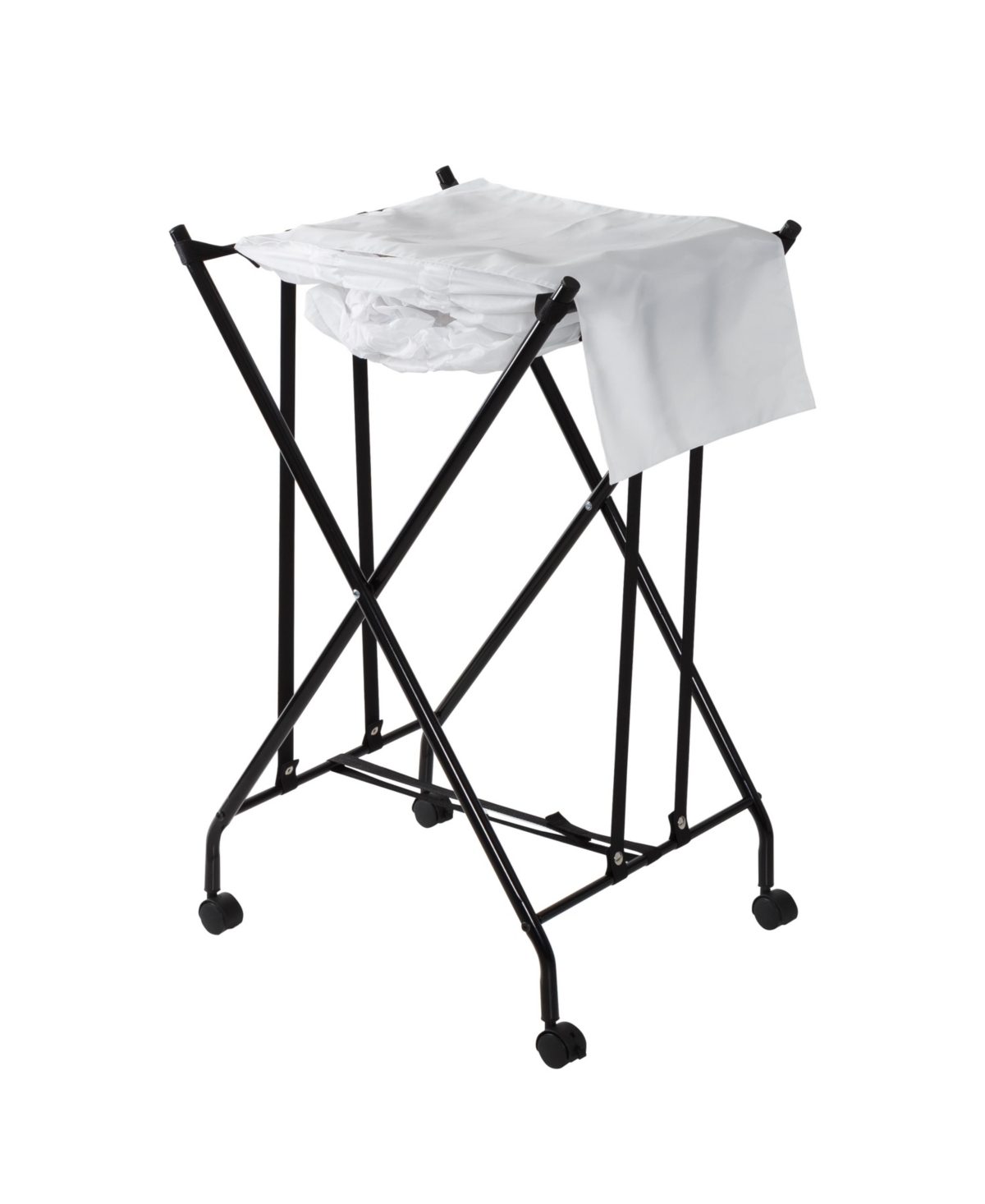 Shop Honey Can Do Single Bounce Back Hamper No Bend Laundry Basket With Wheels And Lid In Black