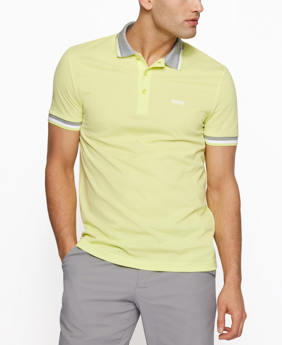 Hugo Boss Boss By  Men's Cotton-pique Polo Shirt In Light,pastel Green