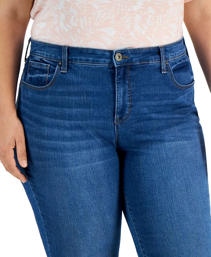 Style & Co Plus Size MidRise Curvy Skinny Jeans, Created for Macy's