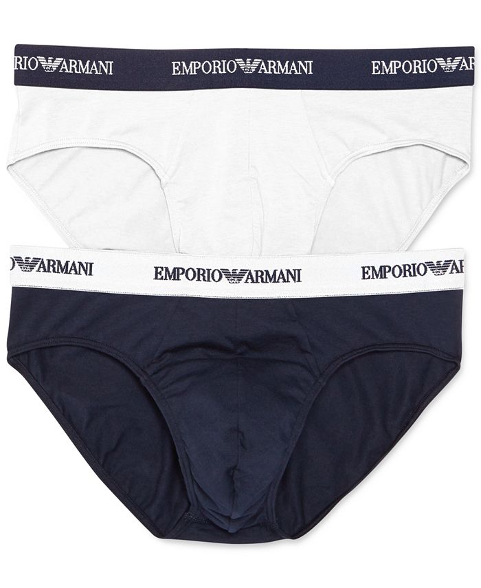 Emporio Armani Men's Stretch-Cotton Briefs 2-Pack - Macy's