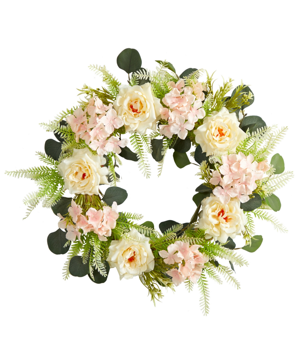 Rose and Hydrangea Artificial Wreath,