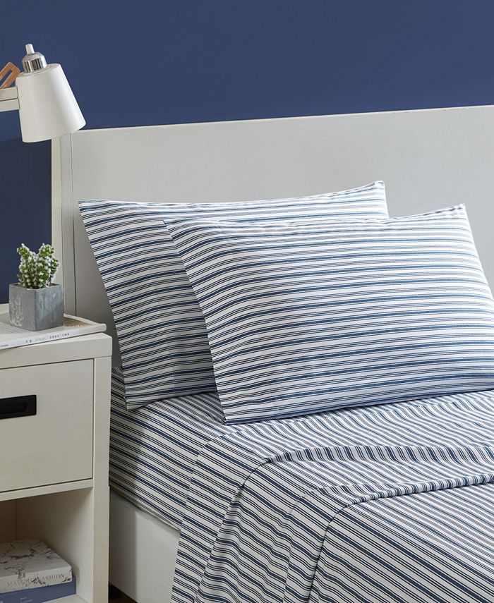 Nautica Coleridge Stripe Cotton Percale 3Piece Sheet Set, Twin XL Macy's