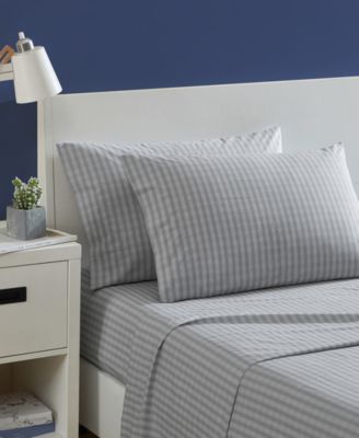 Michael Plaid Cotton Percale 4-Piece Sheet Set, King