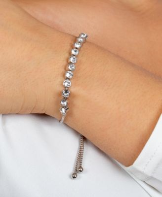 Women's Crystal Bezel Set Adjustable Bracelet