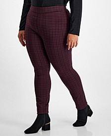 Plus Size Plaid Pull-On Pants, Created for Macy's 