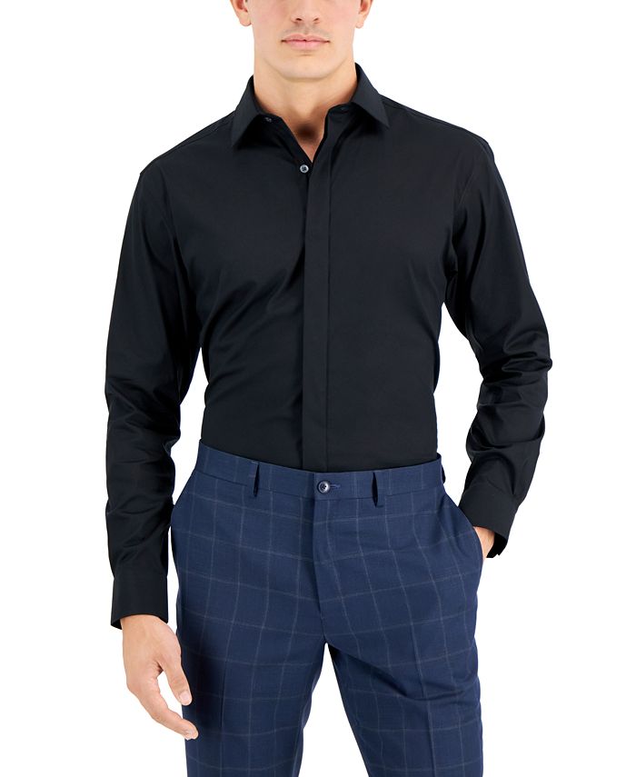 Alfani Men's Regular Fit Formal Convertible-Cuff Dress Shirt