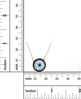 Cubic Zirconia & Enamel Evil Eye Pendant Necklace in 14k Gold-Plated Sterling Silver, 16" + 1" extender