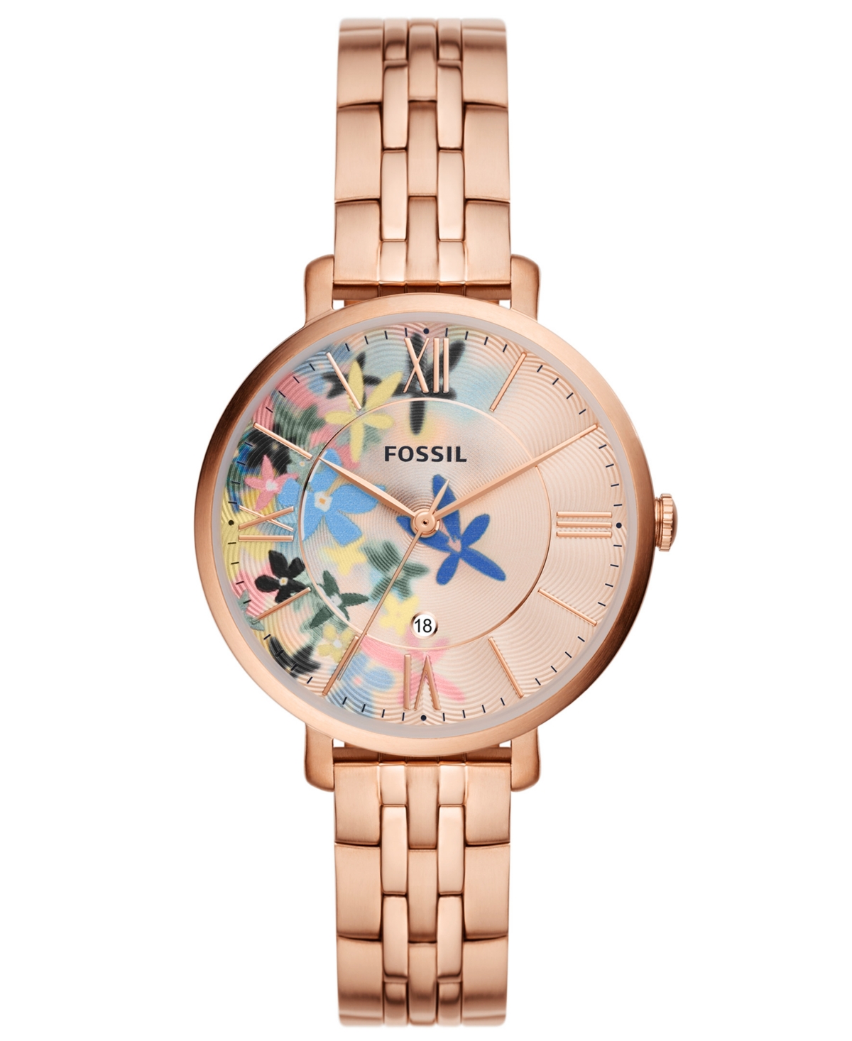 fossil jacqueline rose gold hybrid