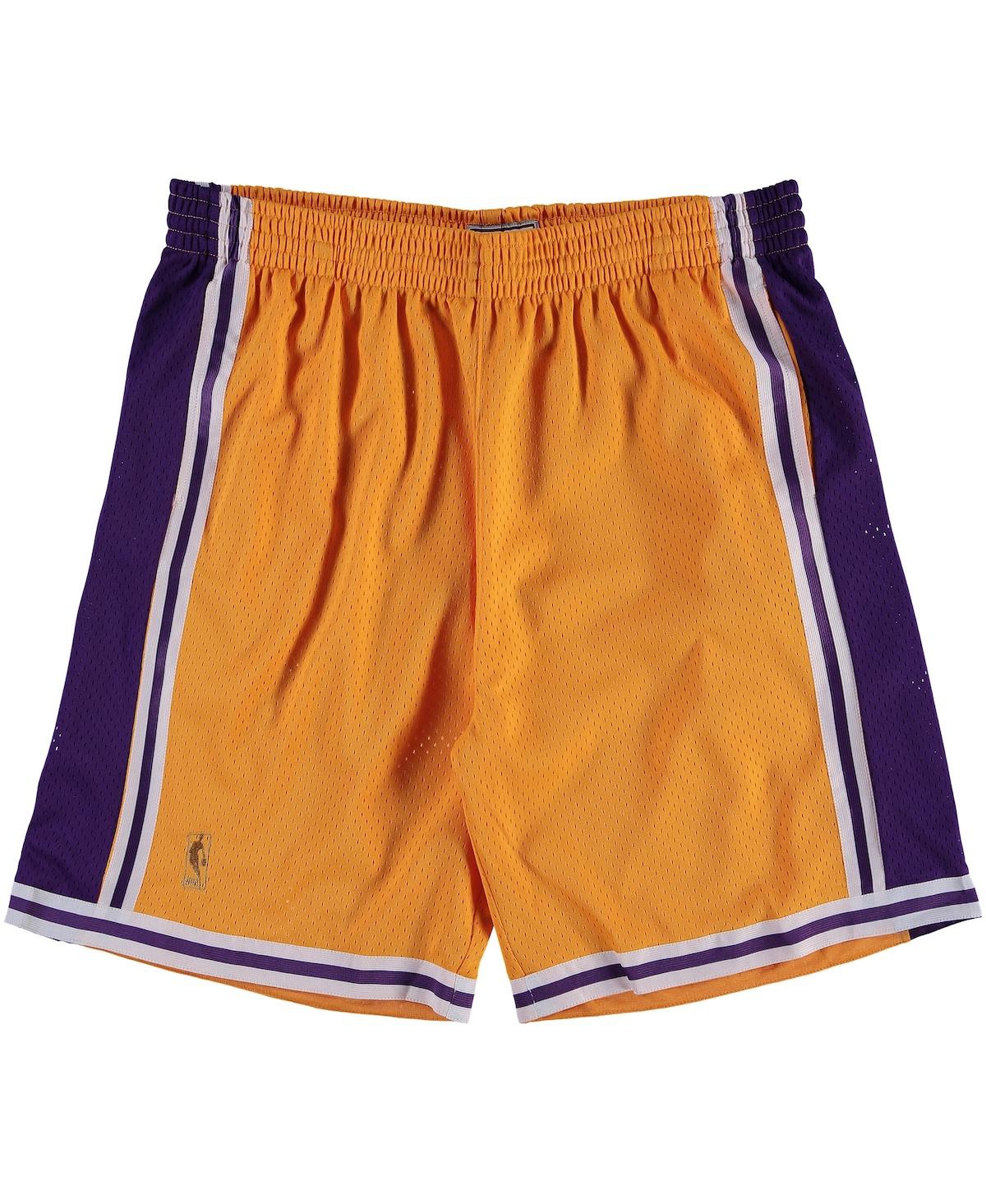 Shop Mitchell & Ness Men's  Gold Los Angeles Lakers Big And Tall Hardwood Classics Swingman Shorts