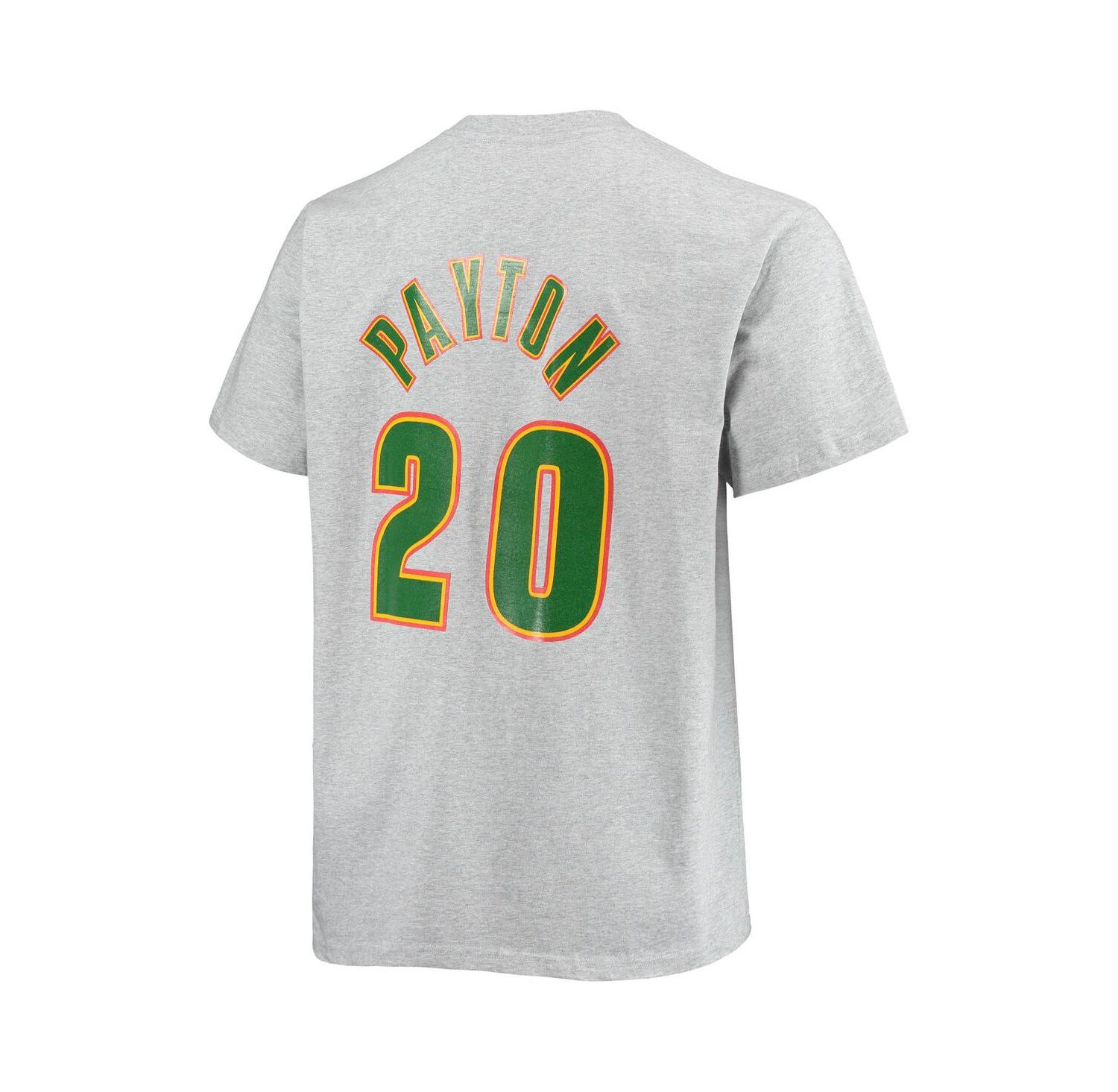 Men's Gary Payton Heather Gray Seattle Supersonics Big and Tall Hardwood Classics Name and Number T-shirt