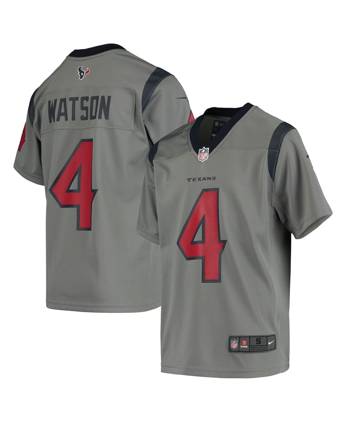 UPC 193775104858 product image for Youth Boys Nike Deshaun Watson Gray Houston Texans Inverted Game Jersey | upcitemdb.com