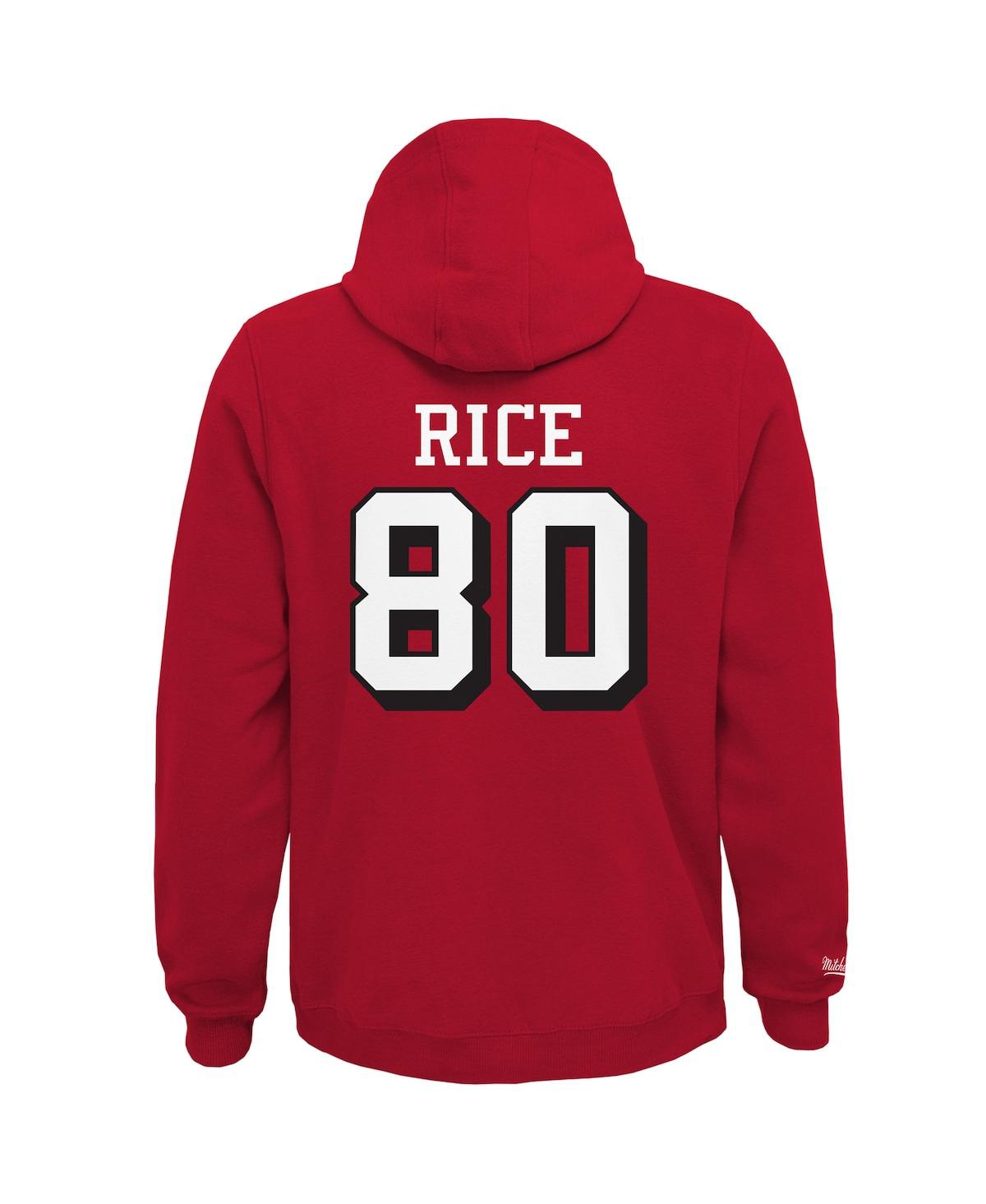 Mitchell & Ness Youth  Jerry Rice Scarlet San Francisco 49ers Retired Player Name & Number Fleece Pul In Scarlet