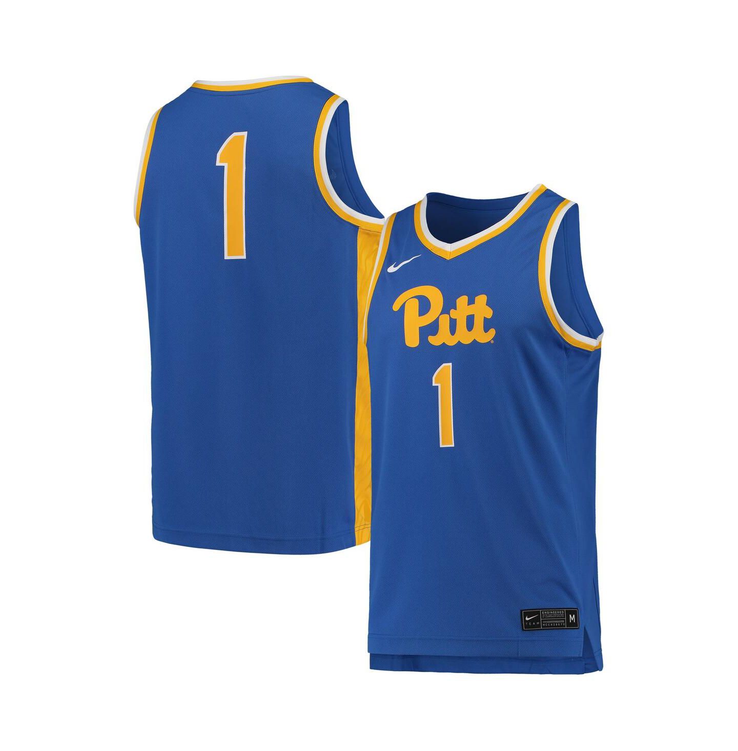 Мужской топ Nike #1 Royal Pitt Panthers Team Replica Basketball Jersey — фото 2