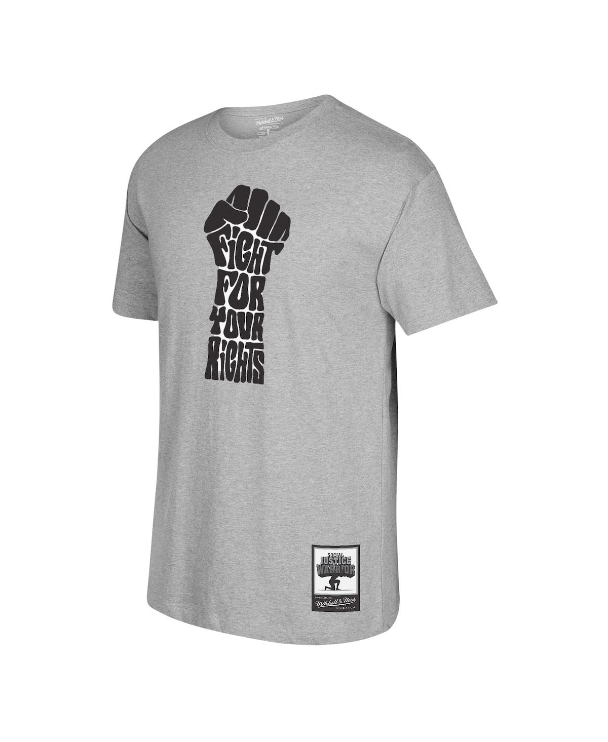 Mitchell & Ness Men's  Kareem Abdul-jabbar Gray Social Justice Warrior T-shirt In Gray