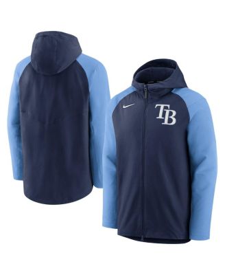 Men's Navy, Light Blue Tampa Bay Rays Authentic Collection Performance Raglan Full-Zip Hoodie