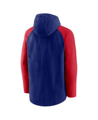 Men's Royal, Red Texas Rangers Authentic Collection Performance Raglan Full-Zip Hoodie