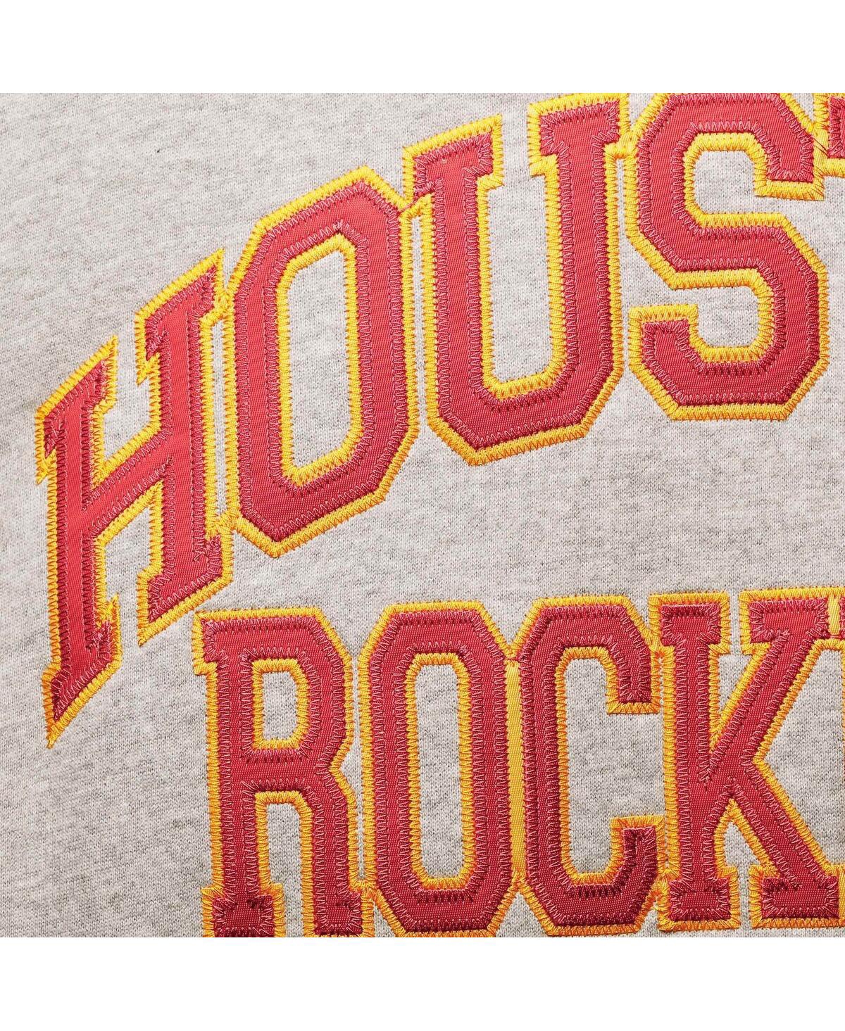Mitchell & Ness Hakeem Olajuwon Heathered Gray Houston Rockets Big & Tall Name & Number Pullover Hoo In Heathered Gray