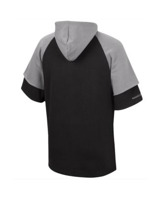 Men's Black Las Vegas Raiders Home Advantage Raglan Short Sleeve Pullover Hoodie