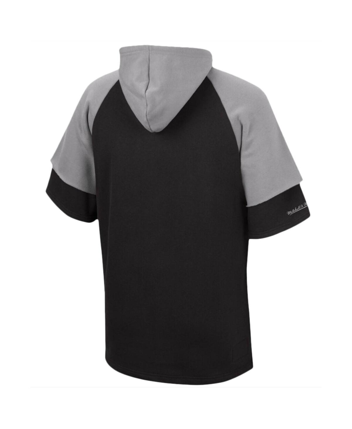 Mitchell & Ness Men's  Black Las Vegas Raiders Home Advantage Raglan Short Sleeve Pullover Hoodie In Black