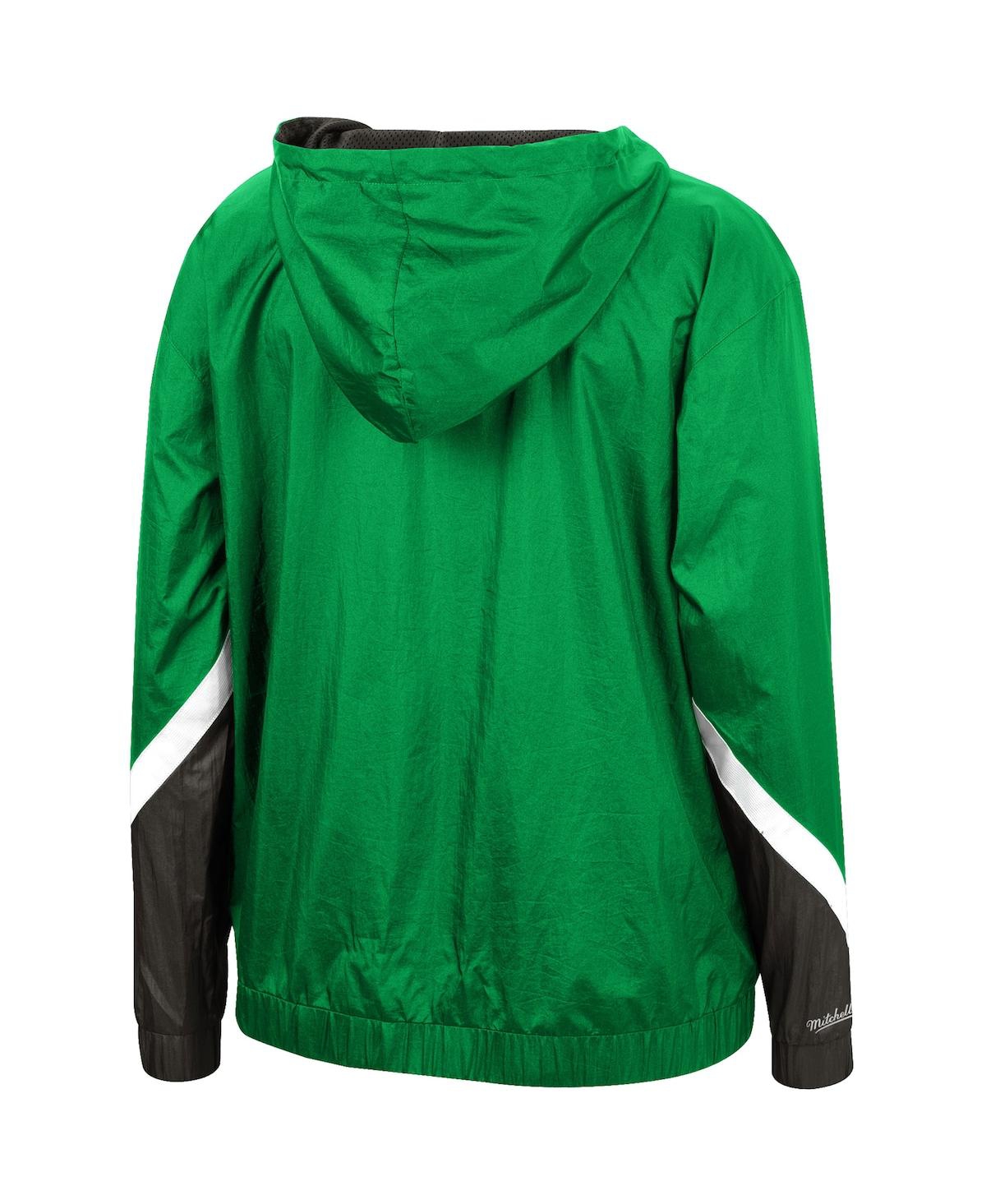 Shop Mitchell & Ness Women's  Green Milwaukee Bucks Half-zip Windbreaker 2.0 Hoodie Jacket
