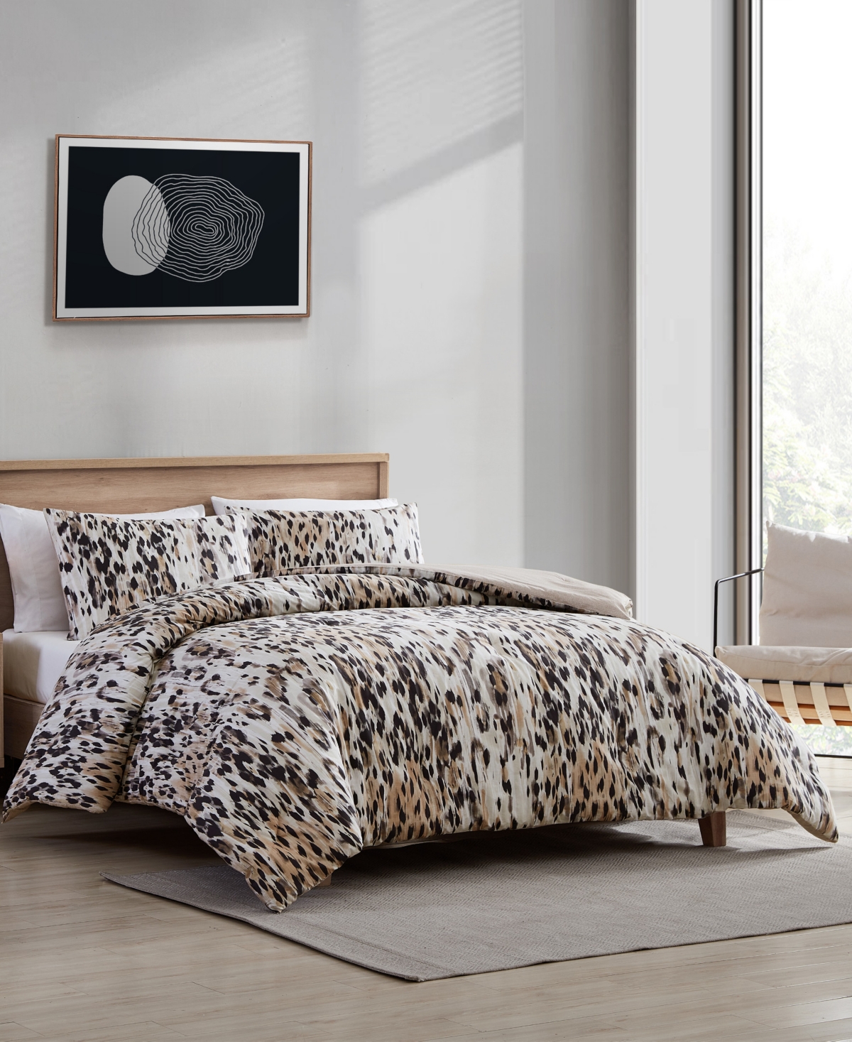 Kenneth Cole New York Abstract Leopard 3 Piece Comforter Set,