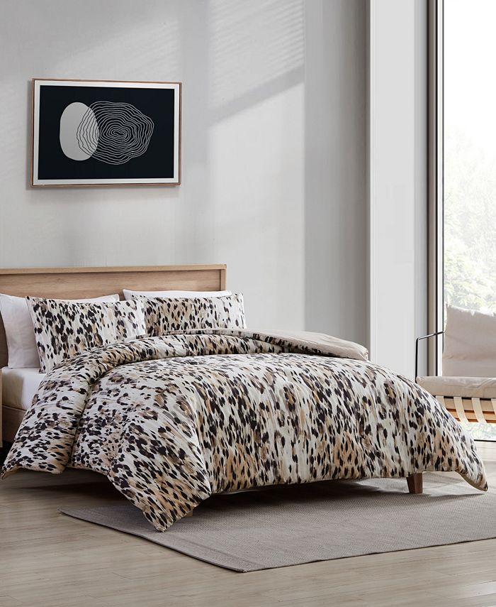 Kenneth Cole New Comforter York 3 Macy\'s - Full/Queen Set, Piece Leopard Abstract