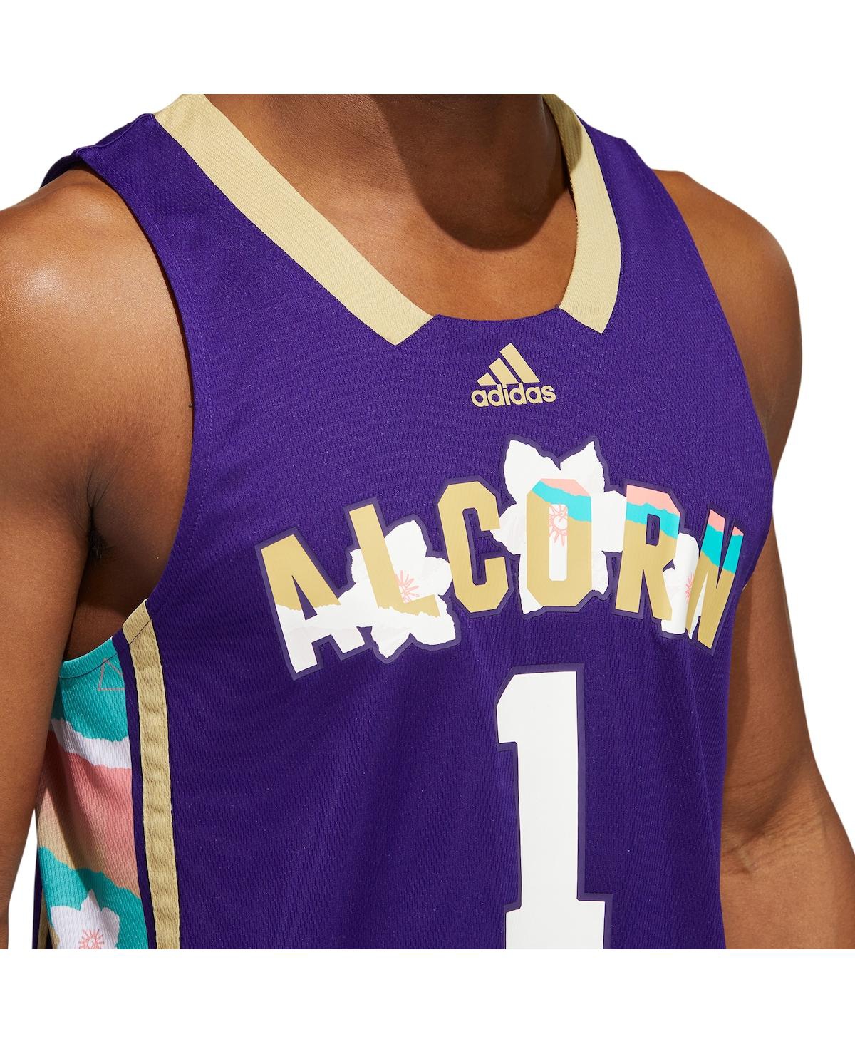 Men's adidasAlcorn State Braves Honoring Black Excellence Replica Basketball Jersey - Purple