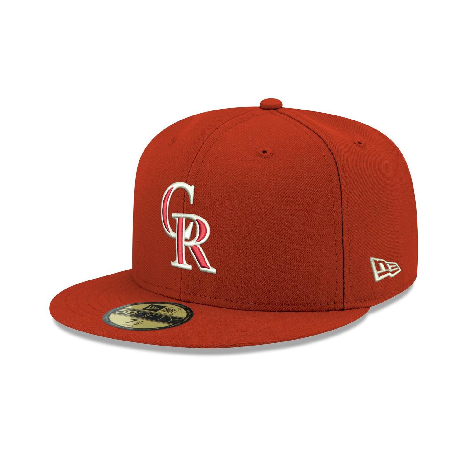 Men's Red Colorado Rockies Logo White 59FIFTY Fitted Hat