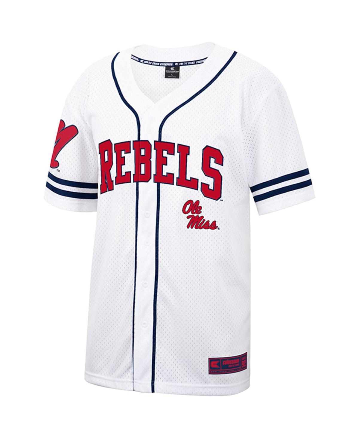 Men's Colosseumand Navy Ole Miss Rebels Free Spirited Baseball Jersey - White, Navy