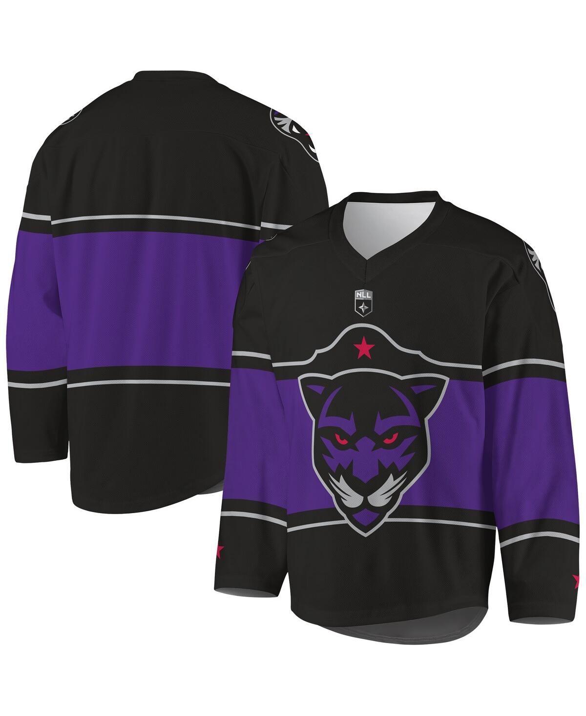Men's Black and Purple Panther City Lacrosse Club Replica Jersey - Black, Purple