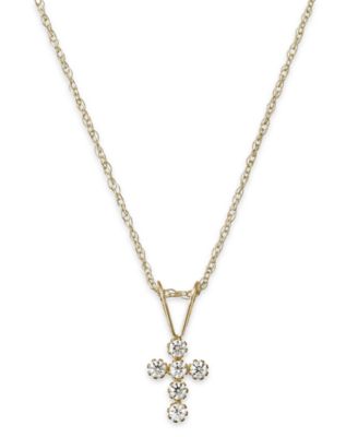 gold cross with cubic zirconia