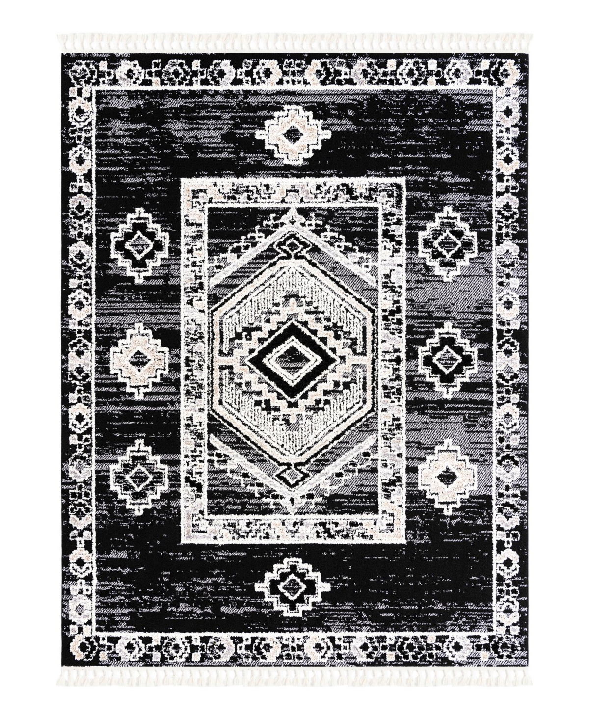 Bayshore Home High-low Pile Upland Upl03 7'10" X 10' Area Rug In Gray