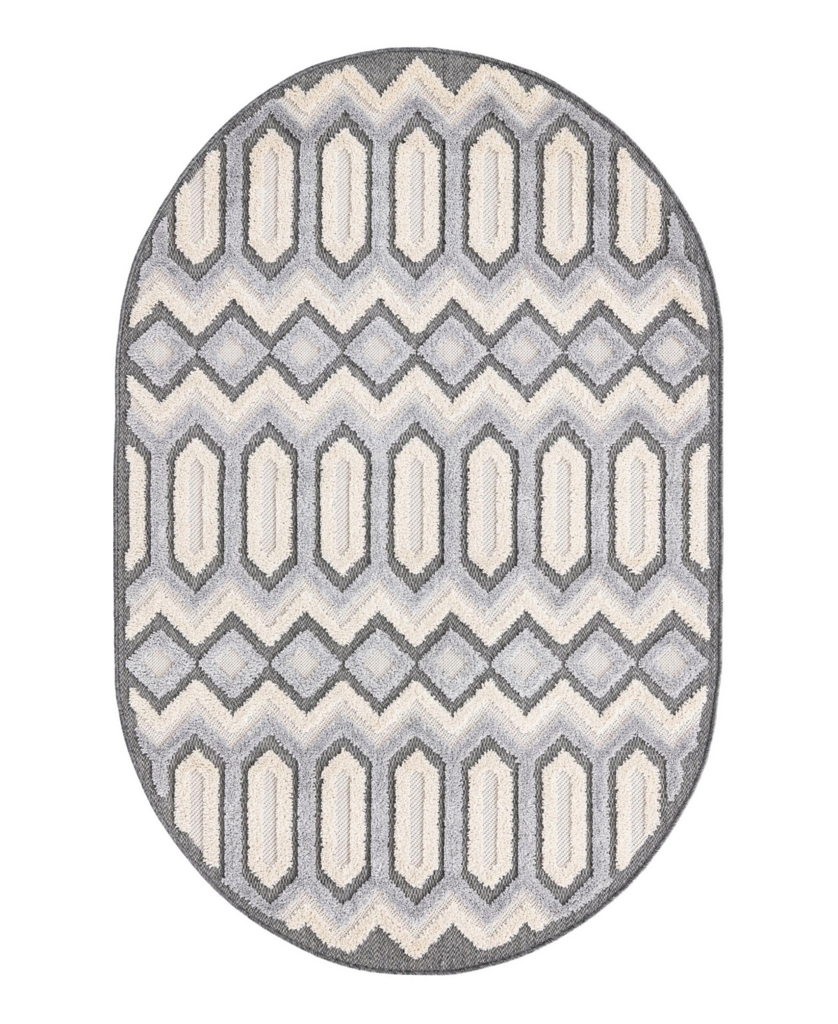 Bayshore Home Guthrie Gut-04 4' X 6' Oval Area Rug In Charcoal