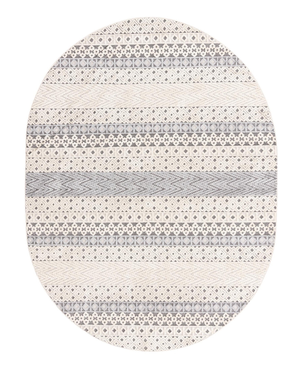 Bayshore Home Guthrie Gut-07 7'10in x 10' Oval Area Rug - Beige, Sand
